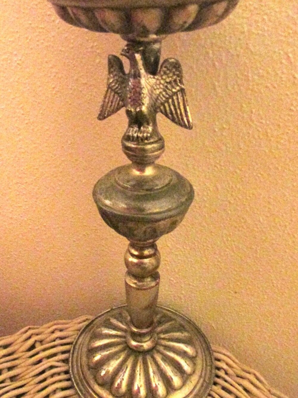 Dilly American Eagle Pewter Candle Holder Vintage